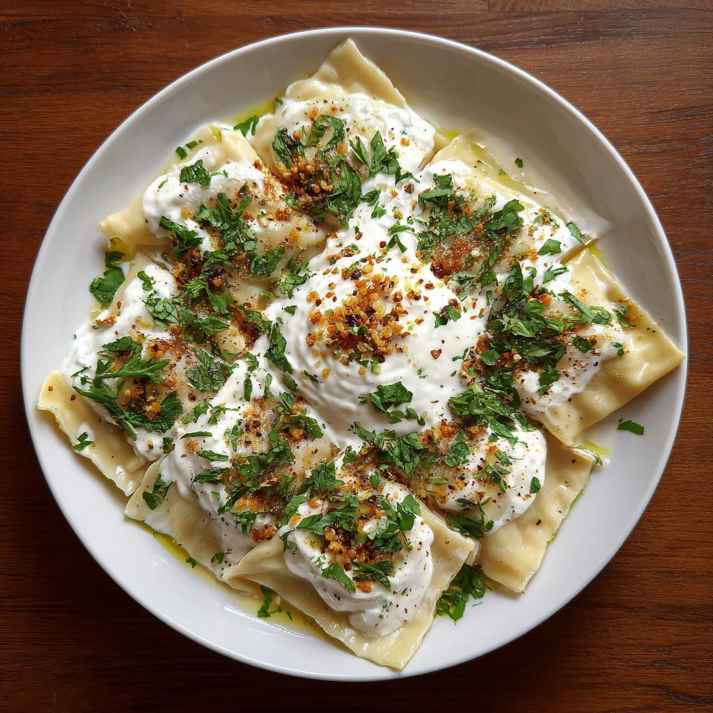 Maultaschen mit Joghurt