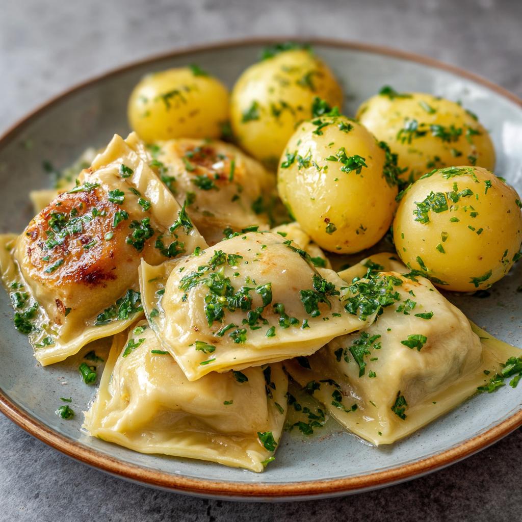 Maultaschen mit Kartoffeln