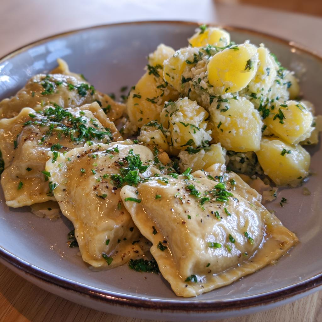 maultaschen kartoffelsalat - detail 1