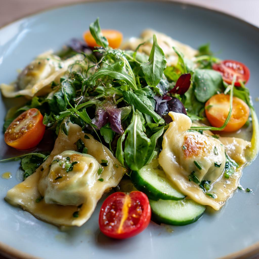 Maultaschen mit Salat