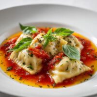 Maultaschen mit Tomatensauce