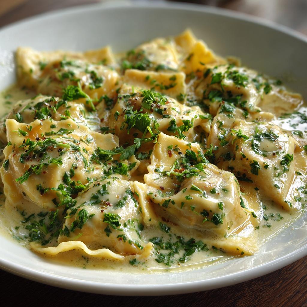 Maultaschen mit cremiger Sauce