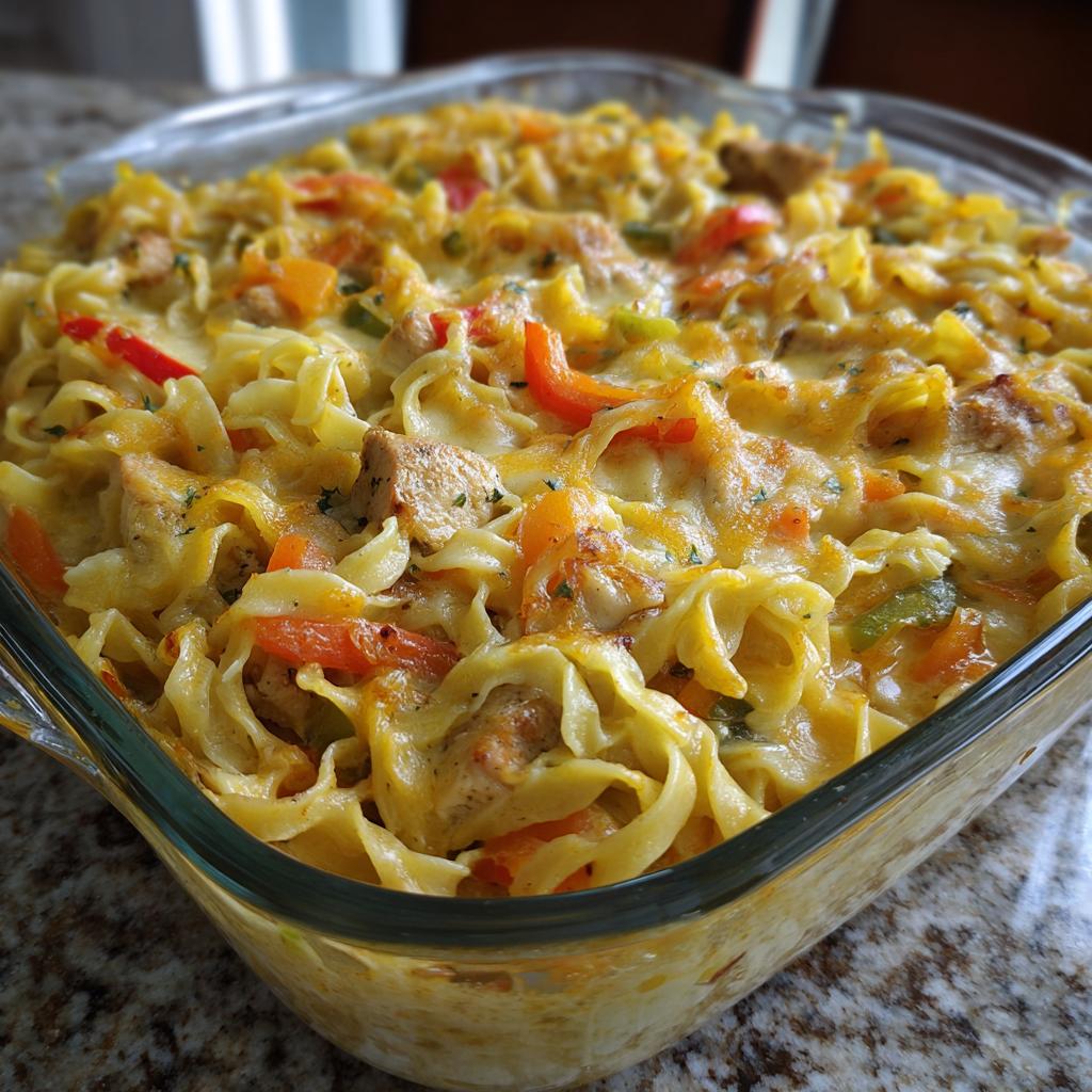Nudel-Hühnchen-Auflauf mit Curry - detail 1