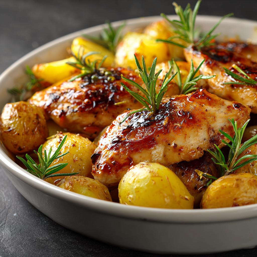 Ofen-gebackene Hähnchenbrust mit Kartoffeln - detail 1