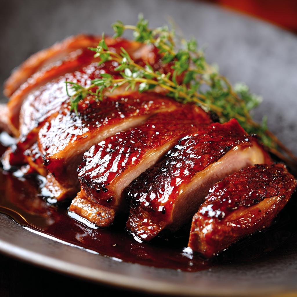 Ofen-geröstete Entenbrust mit Honig-Balsamico-Glasur - detail 1