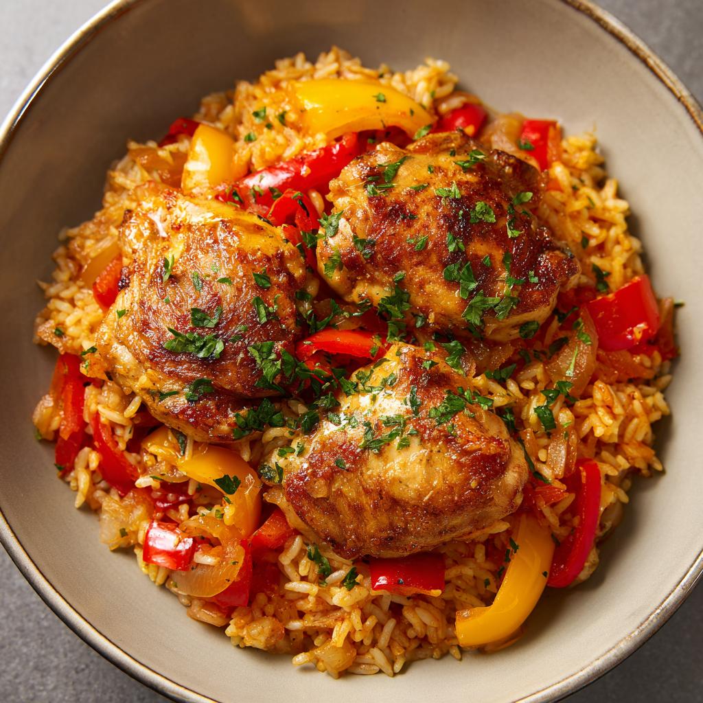 Paprika Reis Huhn Pfanne - detail 1