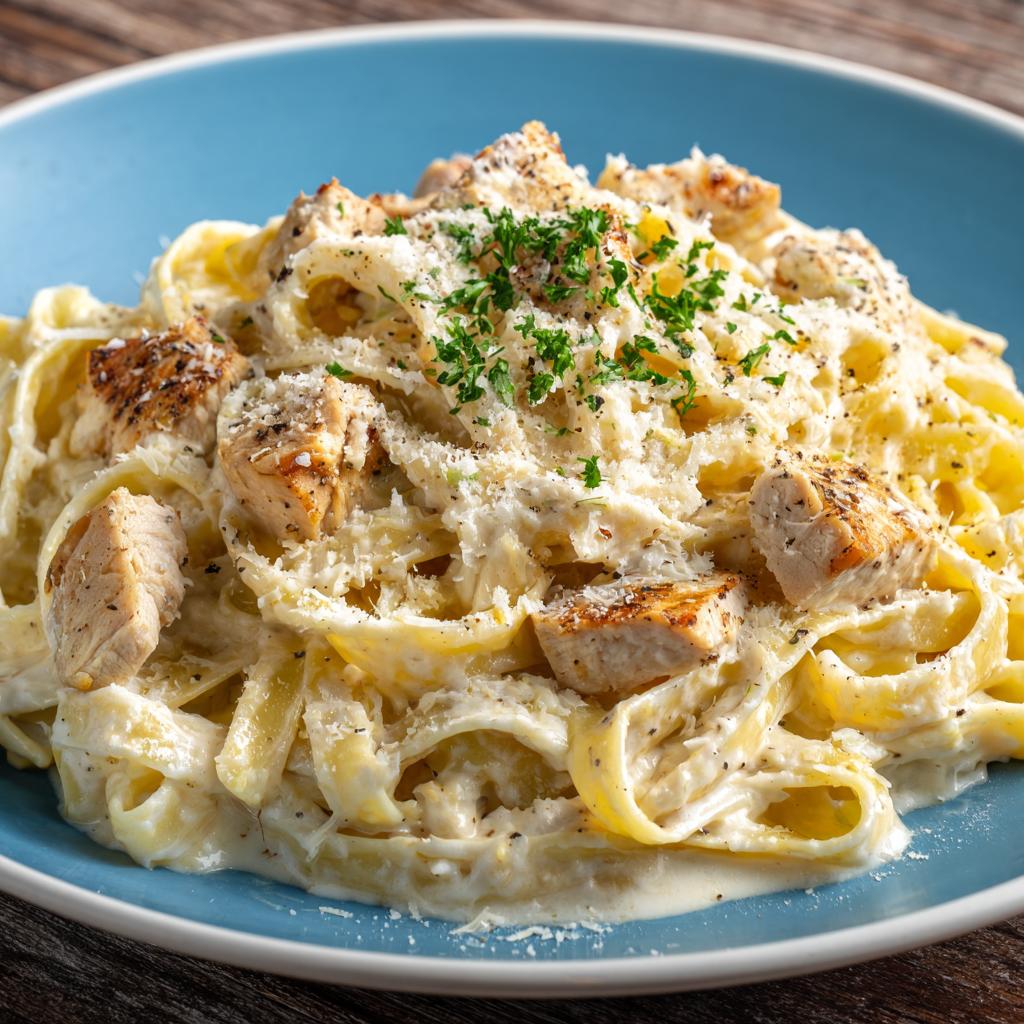 Pasta Alfredo mit Hähnchen - detail 1