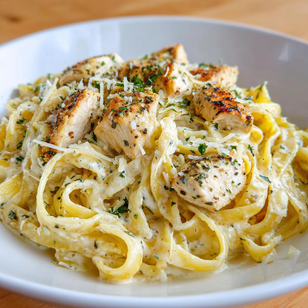 Pasta Alfredo mit Hähnchen