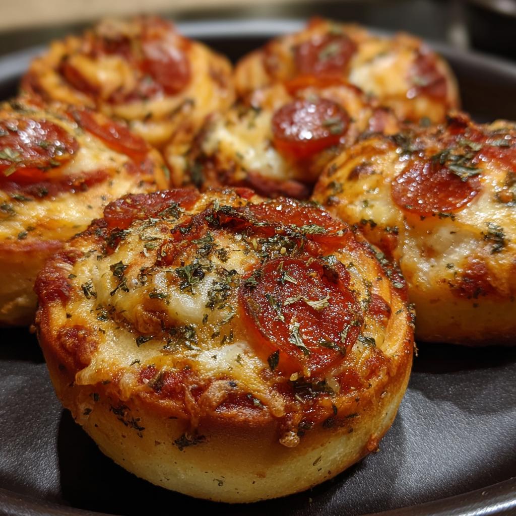Pizza-Rollen mit vorgebackenen Brötchen