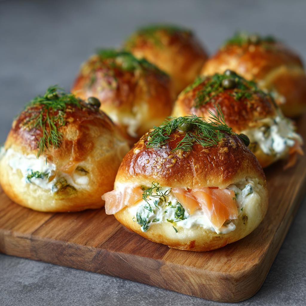 Pizzabrötchen mit Lachs