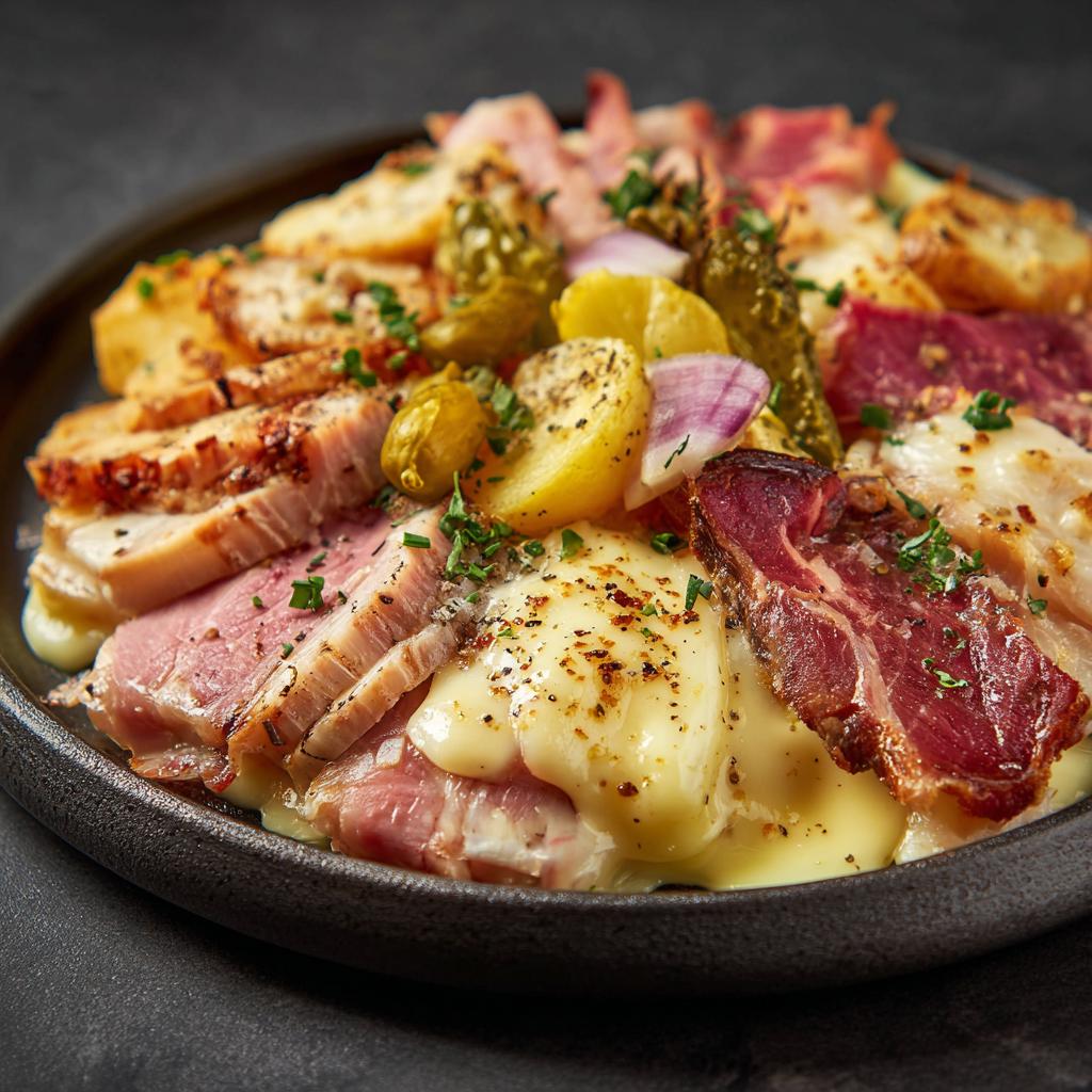 Raclette mit mariniertem Fleisch und Kartoffeln - detail 1