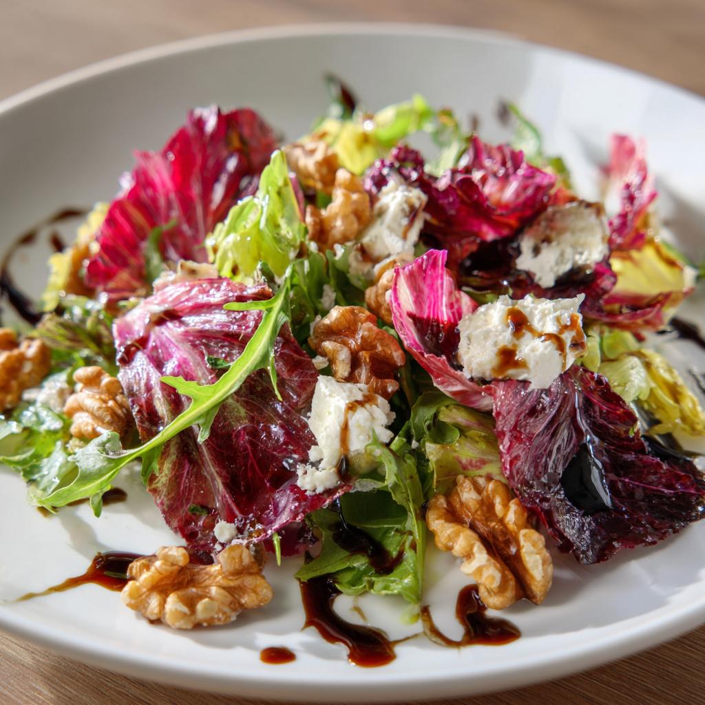 Radicchio-Salat mit Rucola und Ziegenkäse - detail 1
