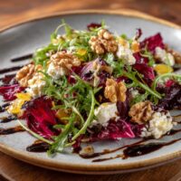 Radicchio-Salat mit Rucola und Ziegenkäse