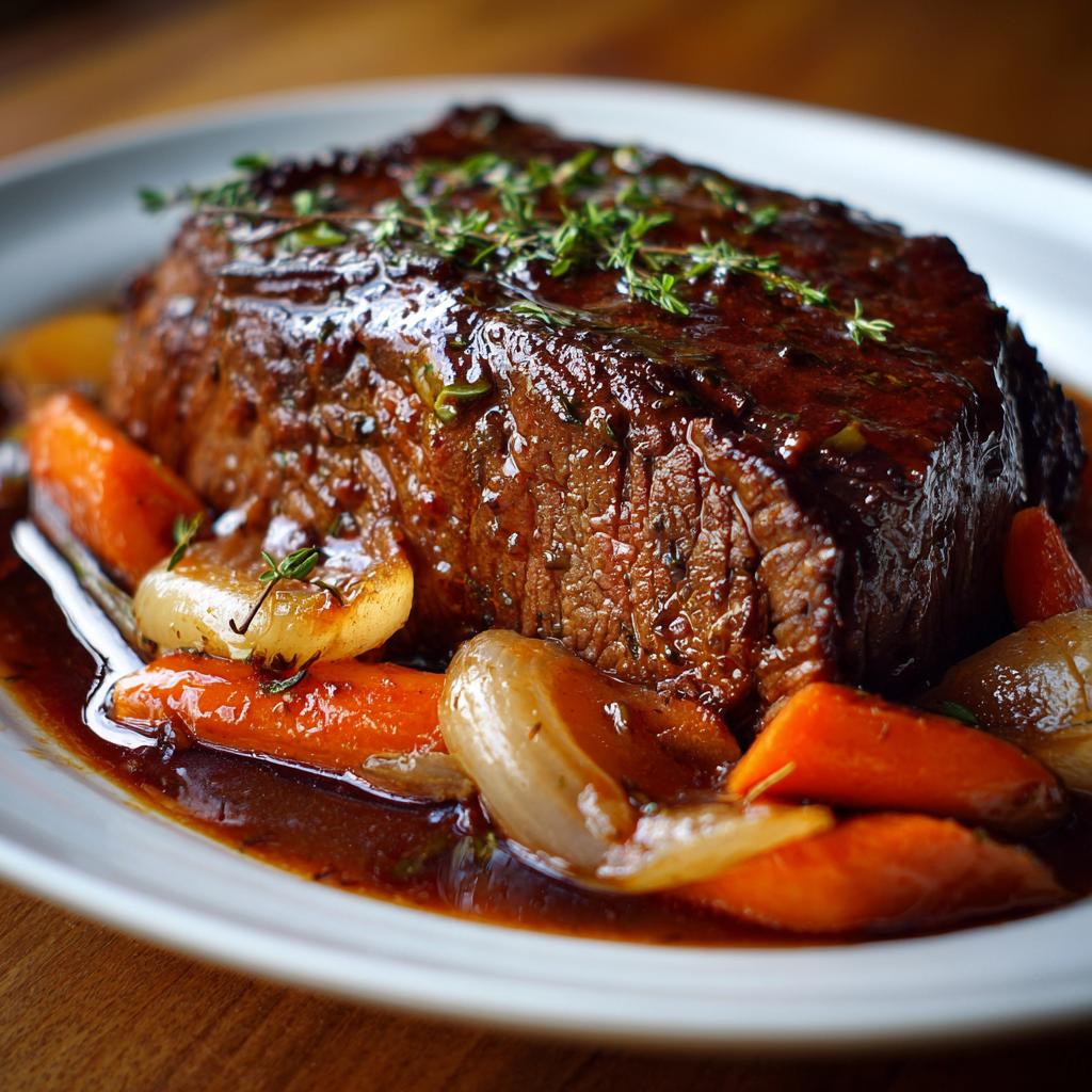Rinderbraten in Rotwein