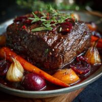 Rinderbraten mit Glühwein