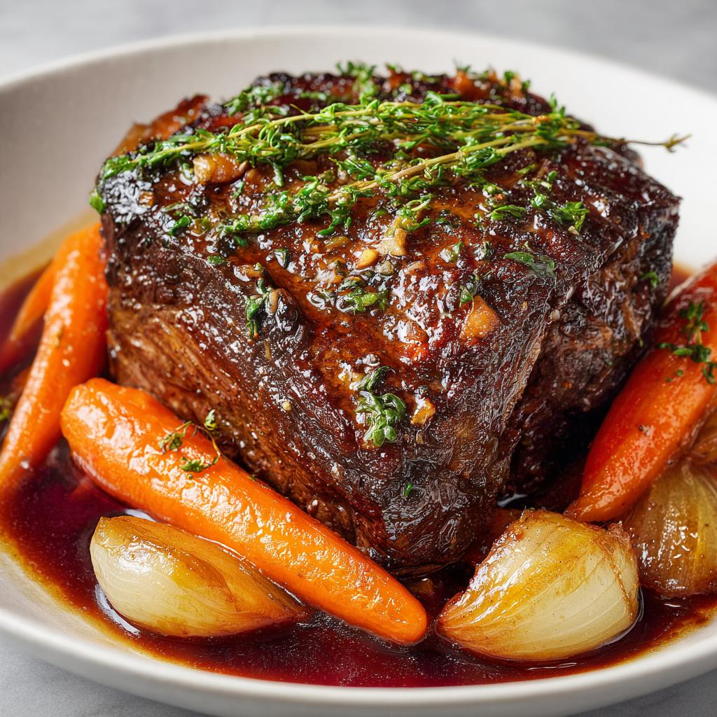 Rinderbraten mit Rotwein und Gemüse - detail 1