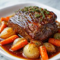 Rinderbraten mit Rotwein und Gemüse