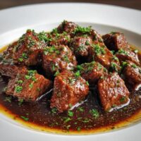 Rindfleisch in Rotweinsauce