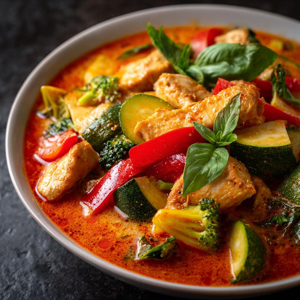 Rotes Thai-Curry mit Hähnchen - detail 1