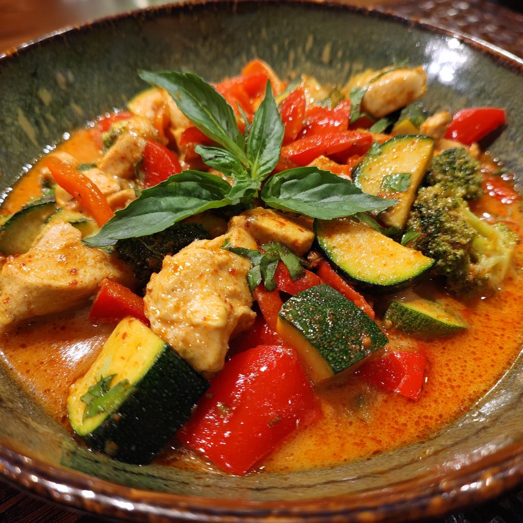 Rotes Thai-Curry mit Hähnchen