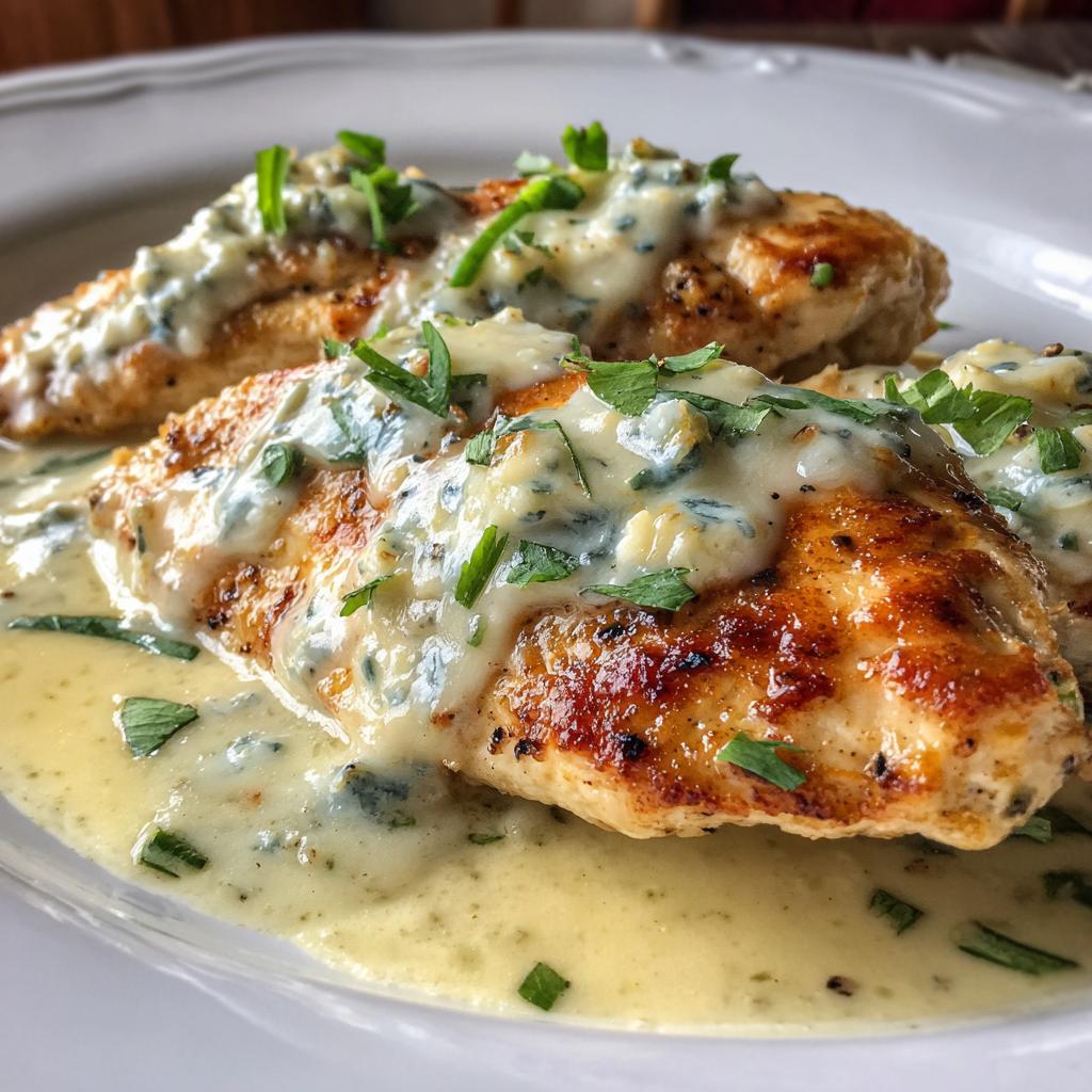 Schnelle Gorgonzola-Sauce mit Hähnchenfilet