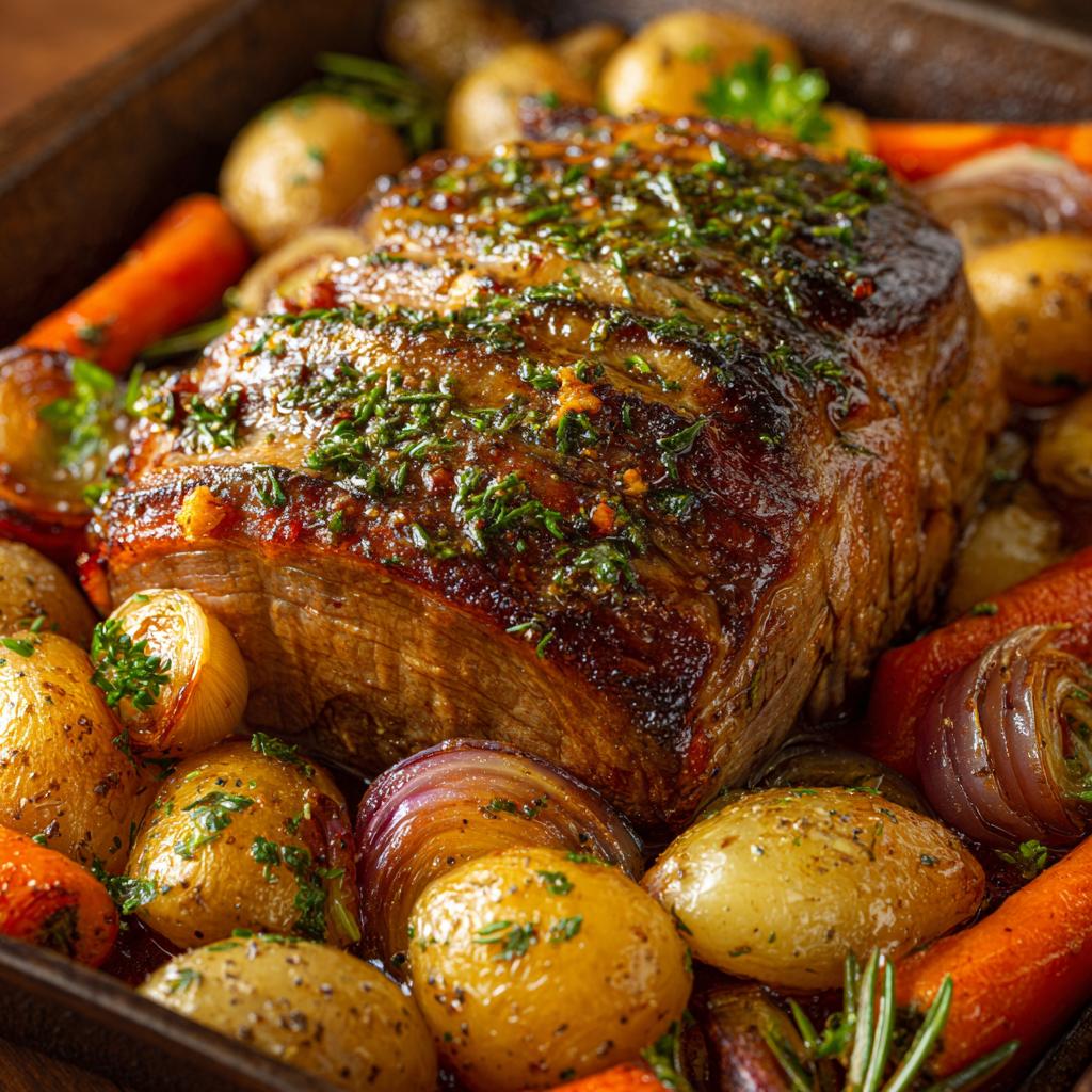 Schweine- und Rinderbraten