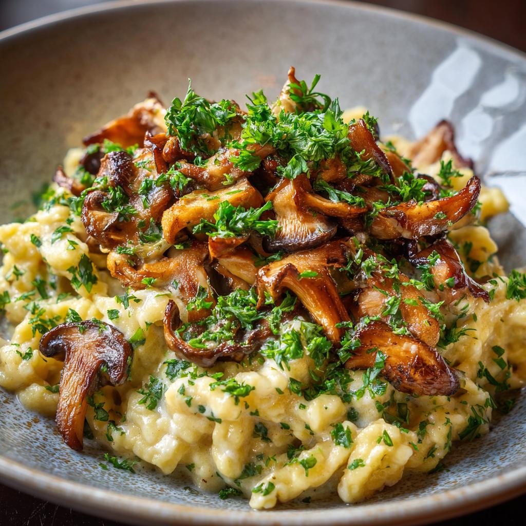 Spätzle mit Pilzrahmsauce