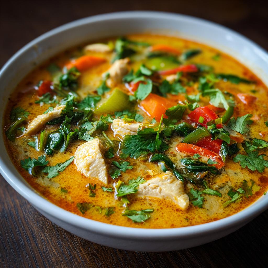Thailändische Hühnersuppe mit Curry - detail 1