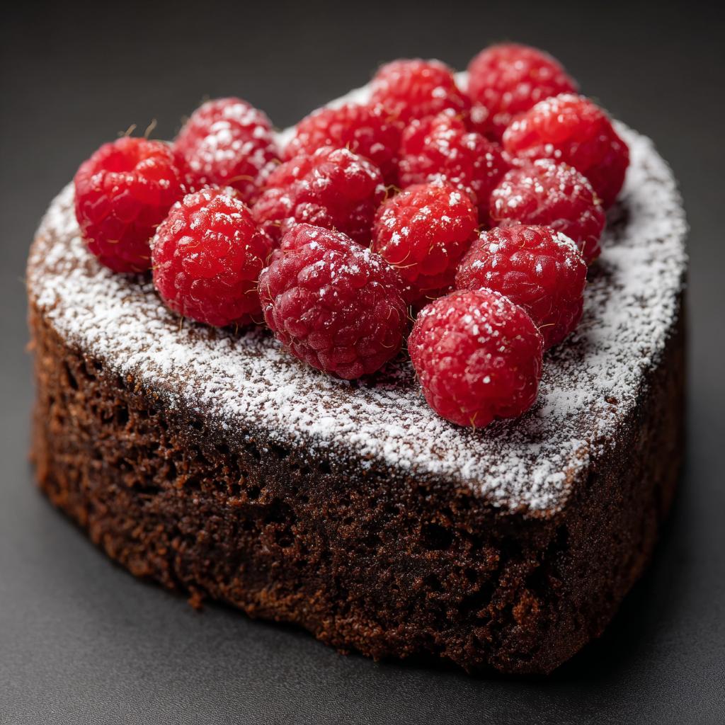 Valentinstagskuchen mit Himbeeren - detail 1
