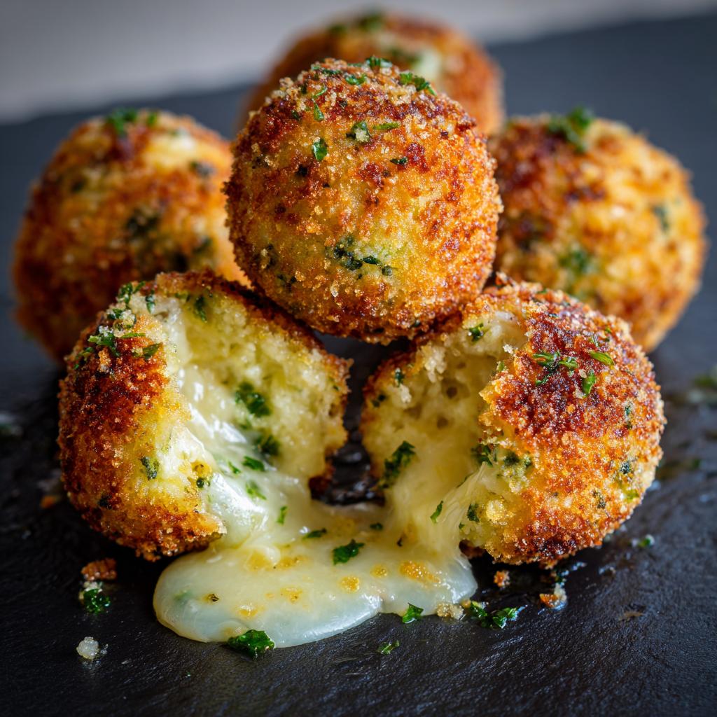 Wild Garlic Rice Balls with Cheese - detail 1