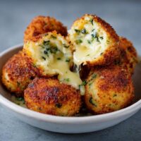 Wild Garlic Rice Balls with Cheese