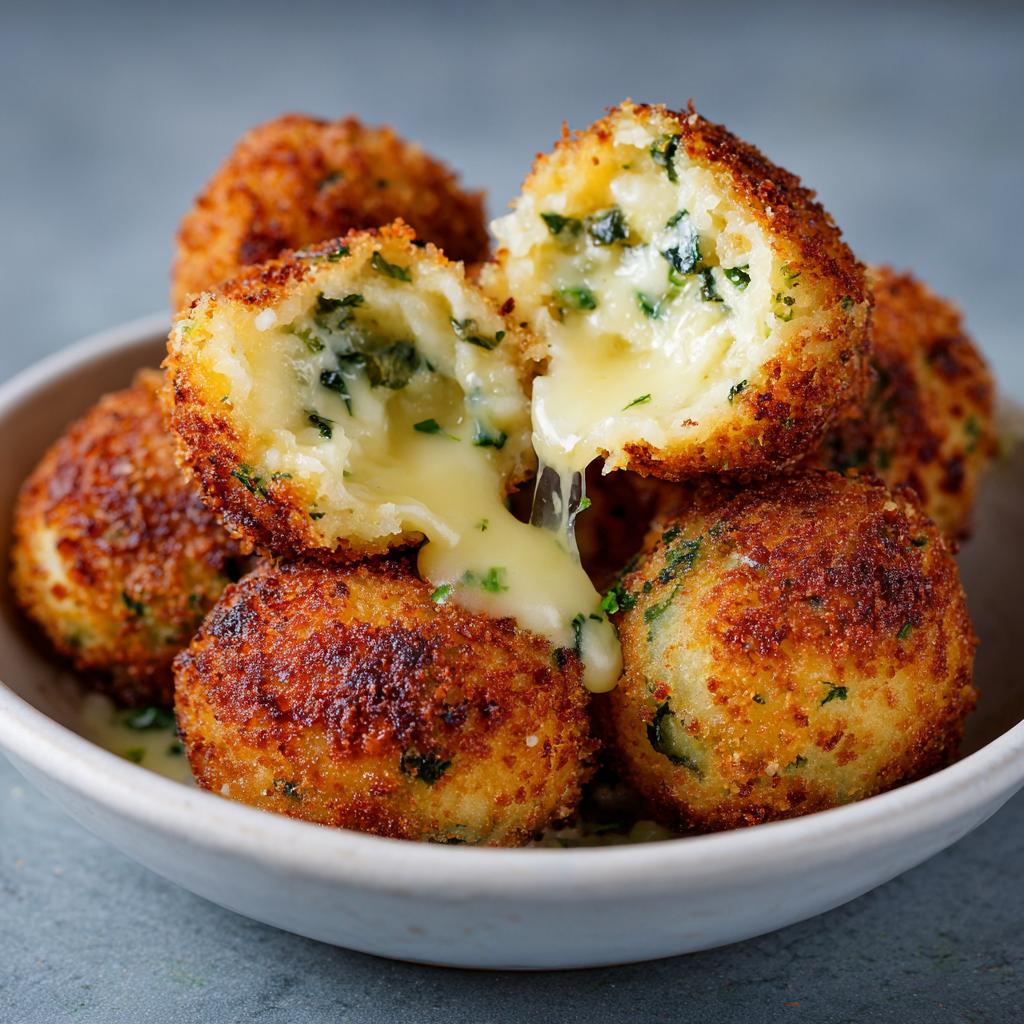 Wild Garlic Rice Balls with Cheese