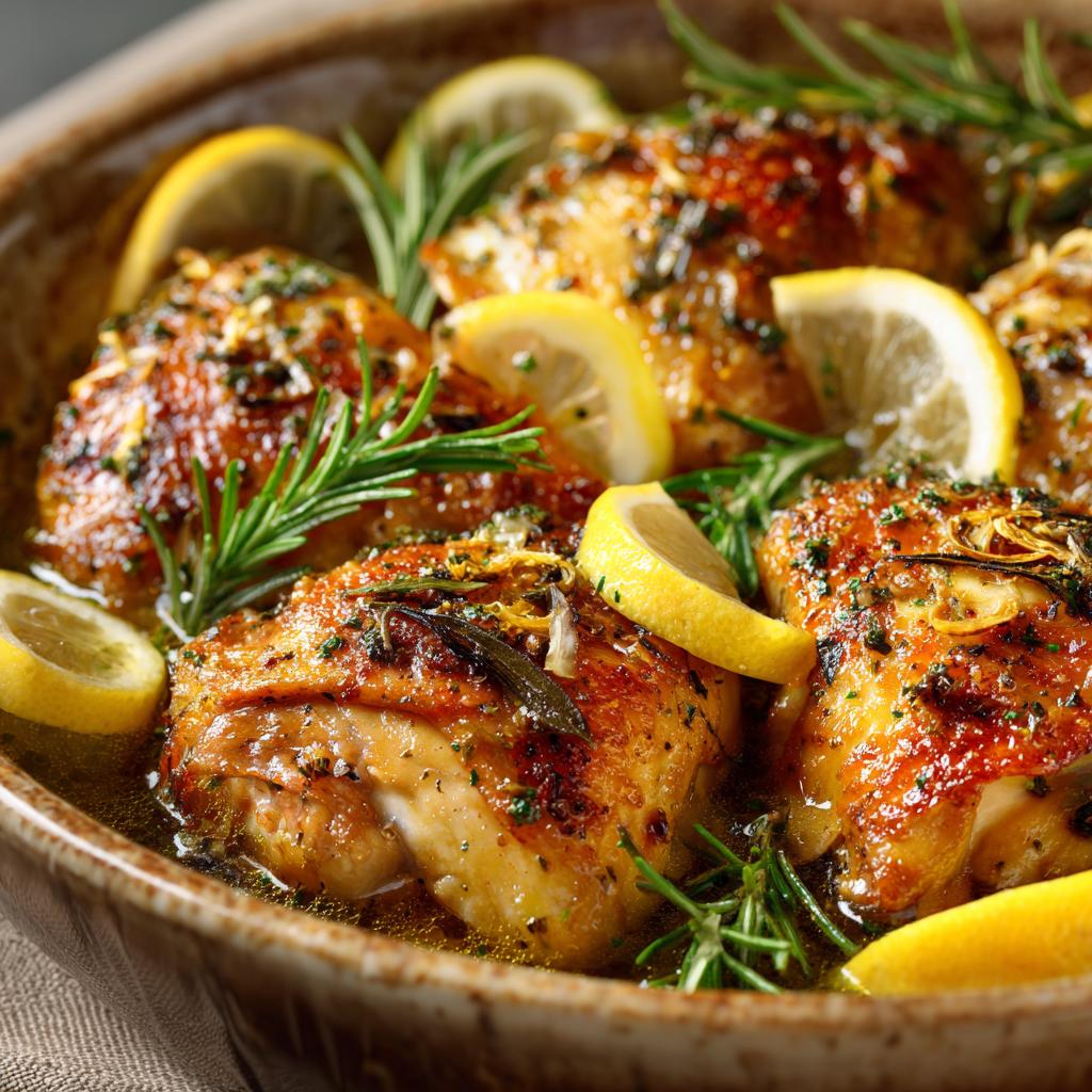 Zitronen-Rosmarin-Hühnchen mit Knoblauch