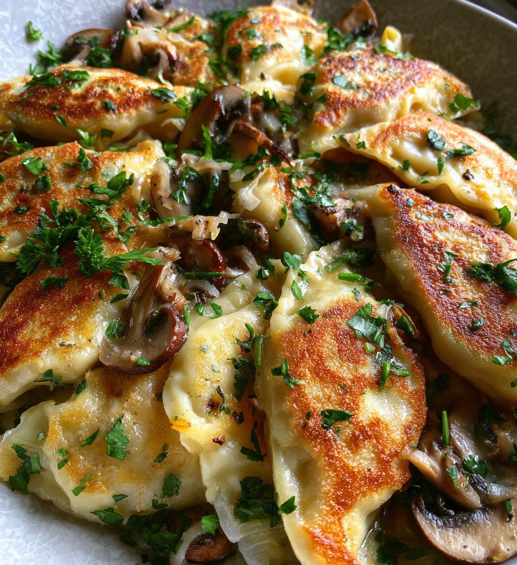 maultaschen mit pilzen - detail 1