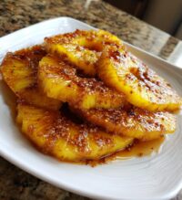air fryer caramelized pineapple