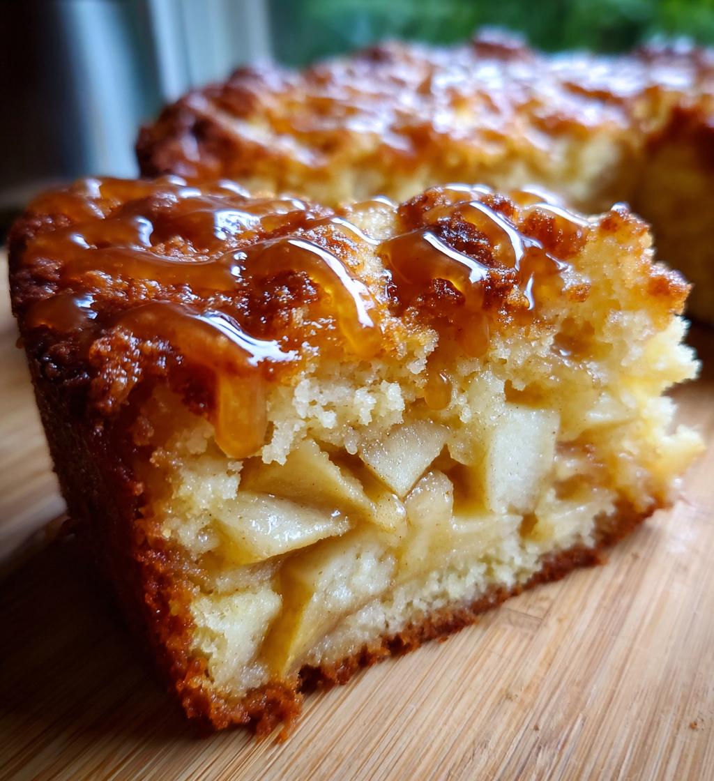 apple coffee cake with apple cider glaze - detail 1