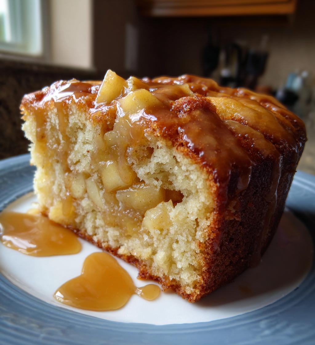 apple coffee cake with apple cider glaze
