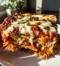 baked cream cheese spaghetti casserole 3