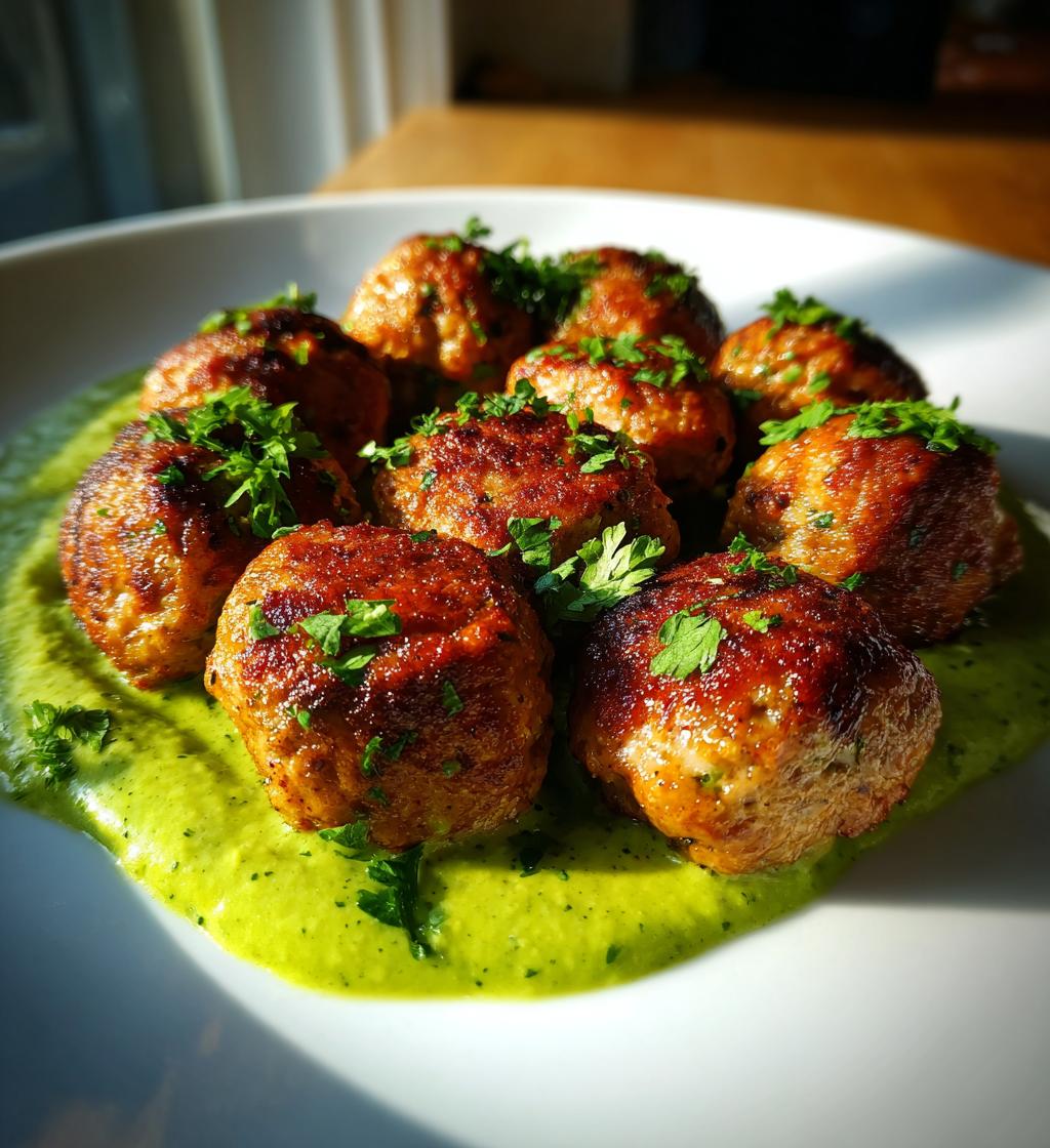 baked salmon meatballs with a tangy avocado sauce recipe