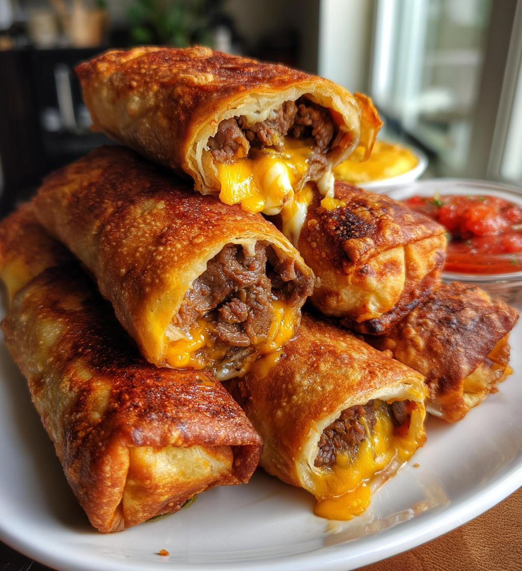 beef and cheese chimichangas