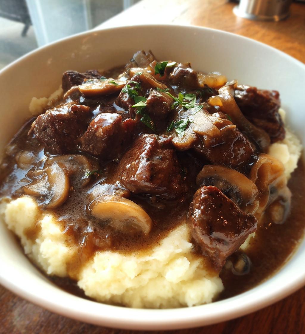 beef tips with mushroom gravy
