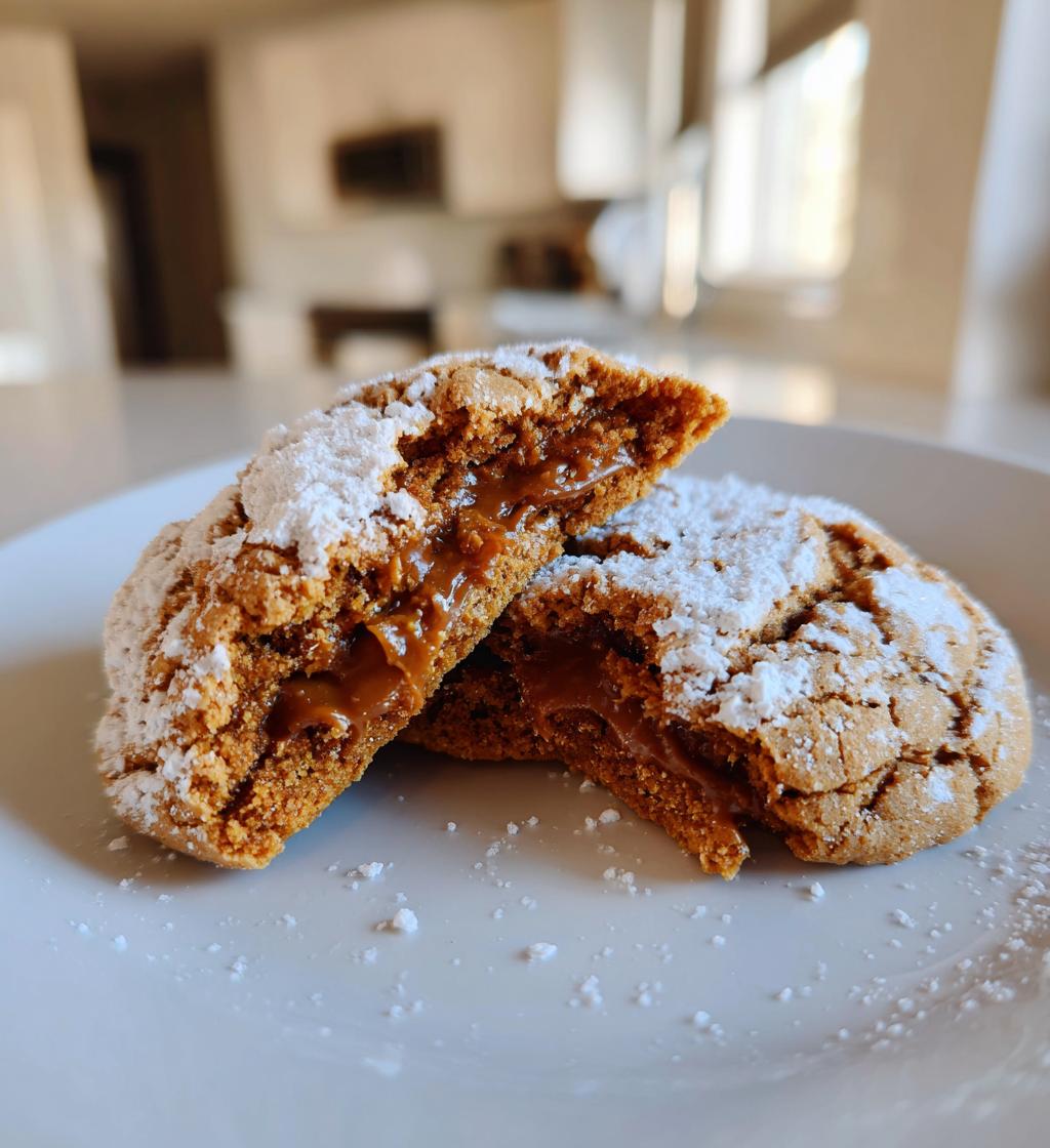 biscoff filled crinkle cookies
