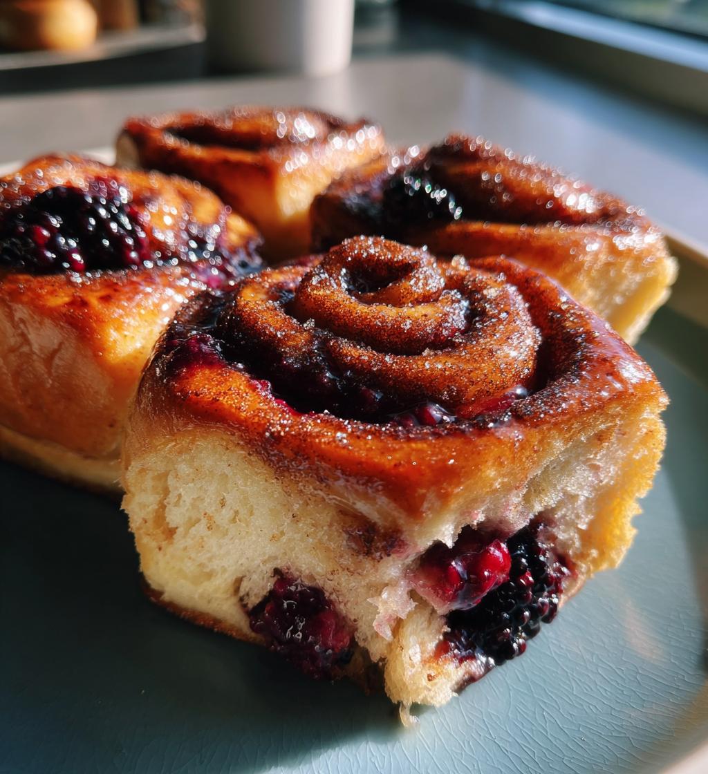 blackberry cinnamon rolls - detail 1