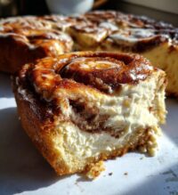 blender cinnamon roll cheesecake bars