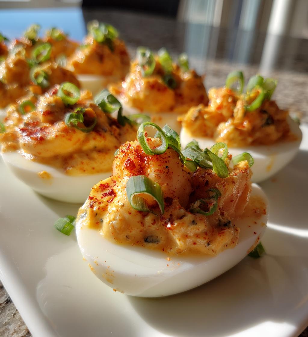 cajun shrimp deviled eggs