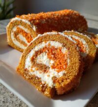 carrot cake roll with cream cheese