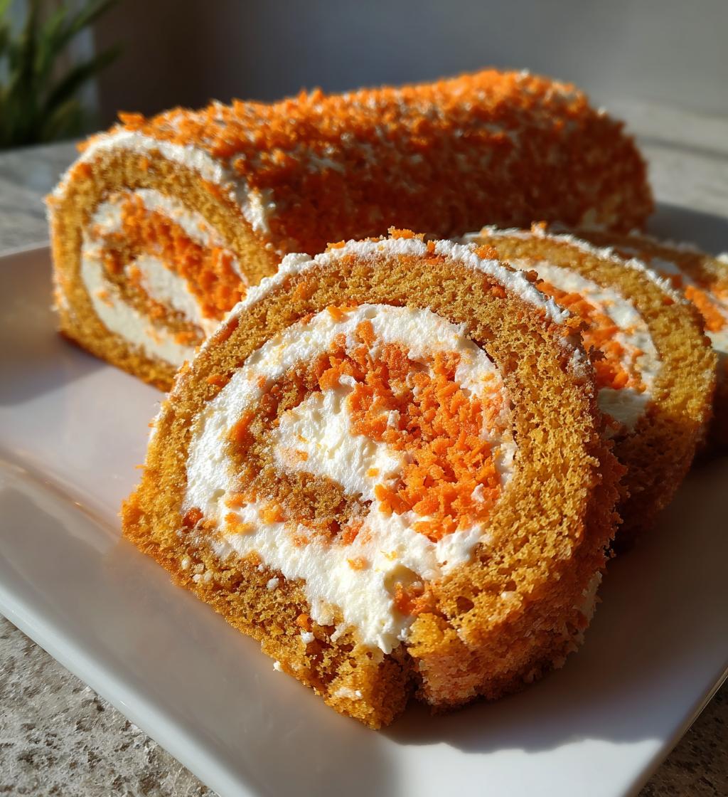 carrot cake roll with cream cheese