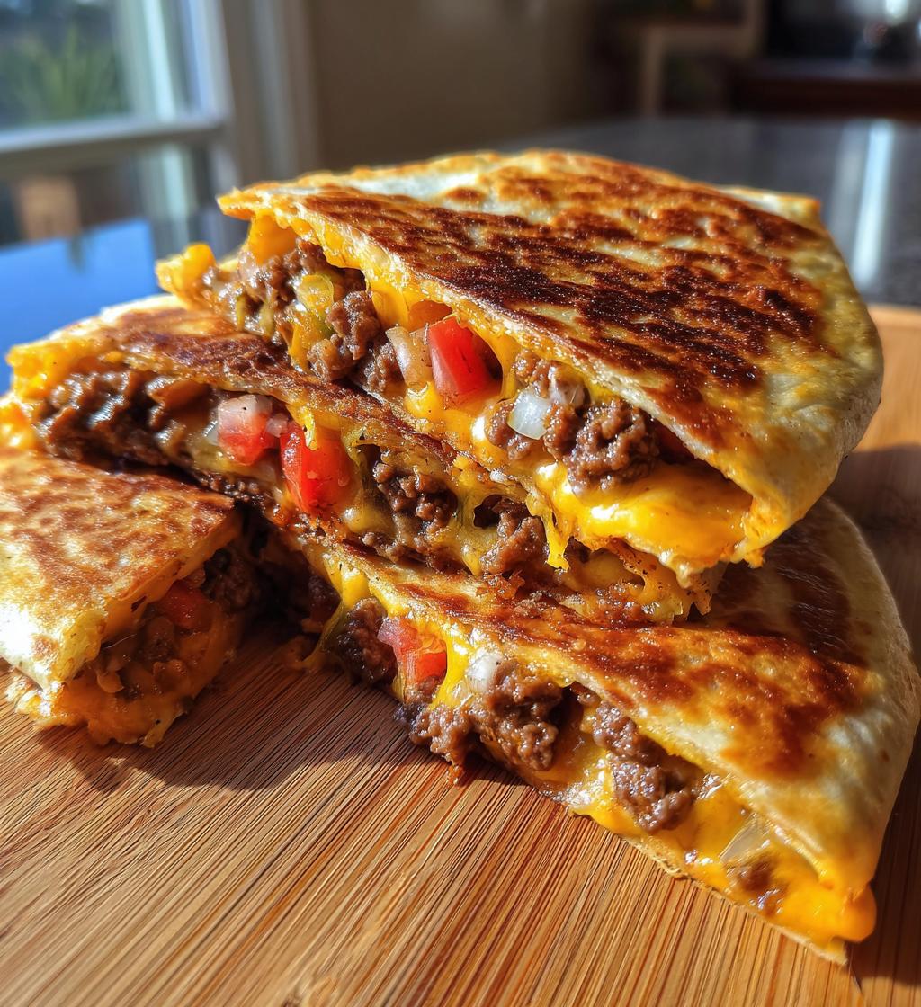 cheeseburger quesadillas