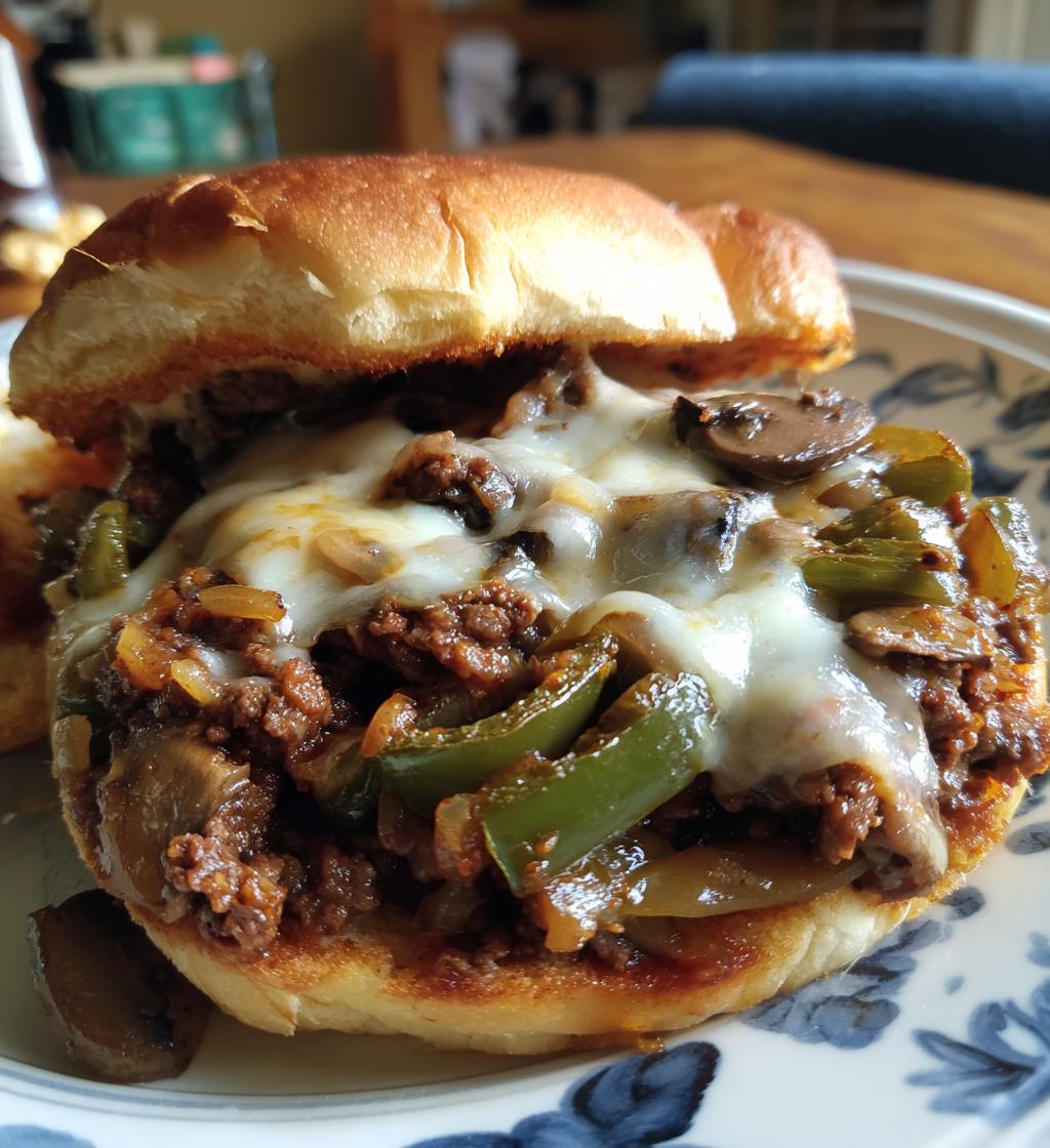 cheesesteak style sloppy joes
