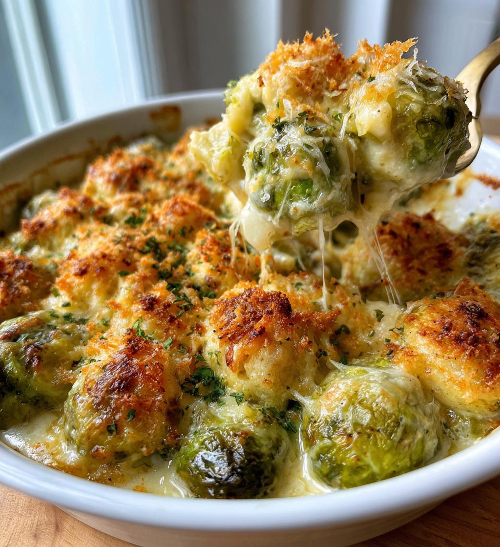 cheesy brussel sprout bake